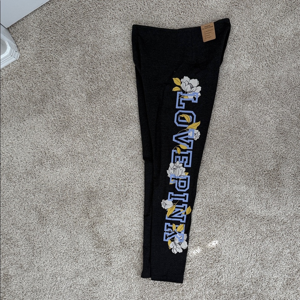 NWT Victoria’s Secret Pink Active Cotton High Waist Full Length Leggings Large - Picture 3 of 5